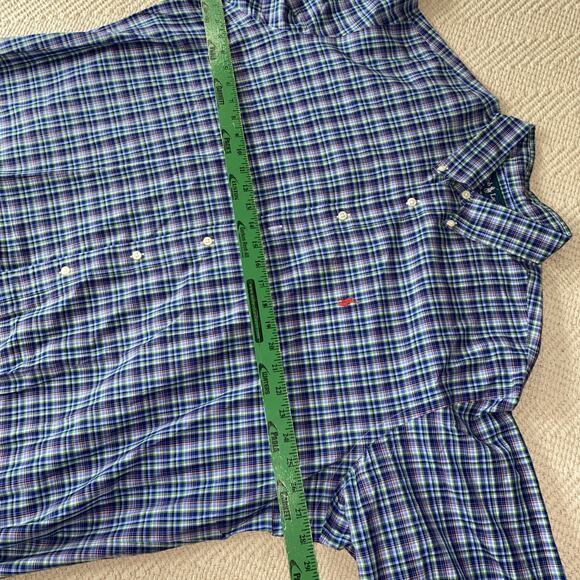 Polo Ralph Lauren Long Sleeve Button Front Blue Plaid Shirt Size XXL Preppy - Picture 6 of 7